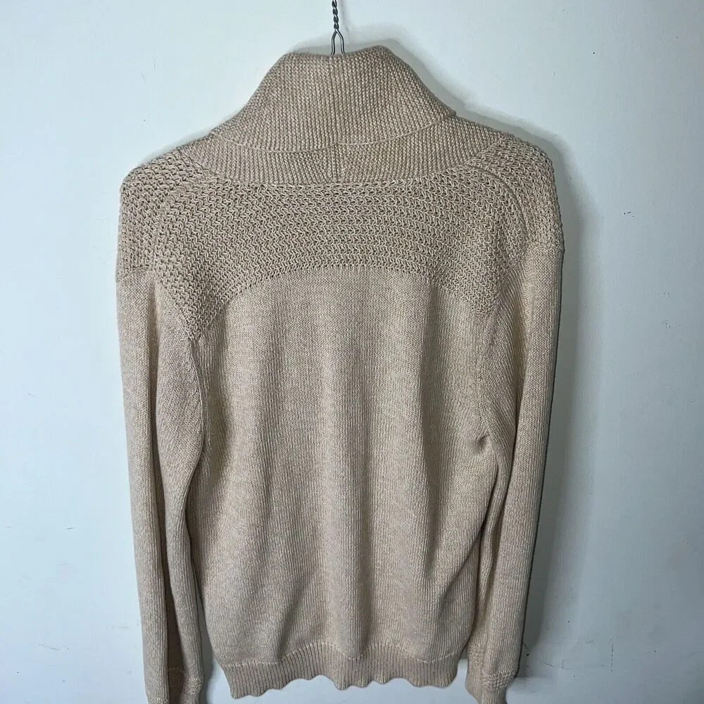 Ralph Lauren Womens Size  Medium Pullover Sweater Neutral Tan Knit Collared
